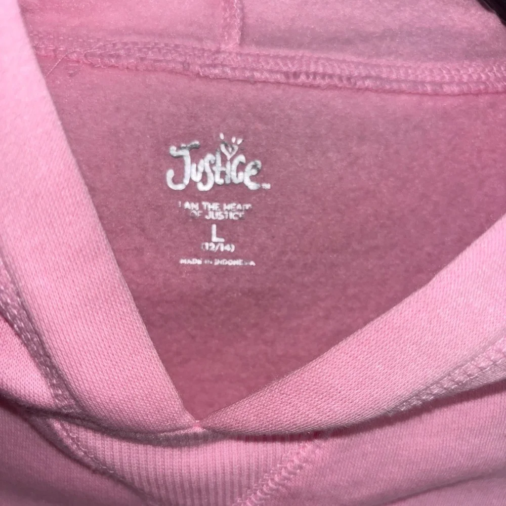 Justice large girls pink hoodie
